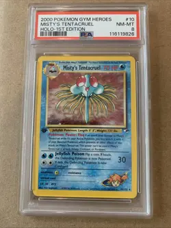 2000 POKEMON GYM HEROES HOLO-1ST EDITION #10 MISTY'S TENTACRUEL PSA 8 - Image 1