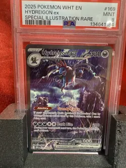 2025 POKEMON WHT EN SPECIAL ILLUSTRATION RARE HYDREIGON EX 169 PSA 9 - Image 3