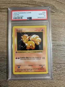 Pokemon Vulpix Base Set Shadowless 1st Edition #68 PSA 10 Gem Mint - Image 1