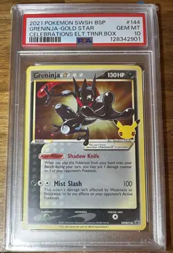 Pokemon Greninja Star SWSH144 Gold Star Holo Promo Sword & Shield PSA 10 - Image 1
