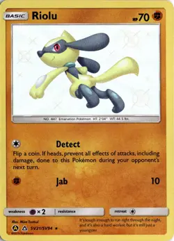 Riolu SV21/SV94 Pokemon Hidden Fates: Shiny Vault Shiny Holo Rare NM - Image 1