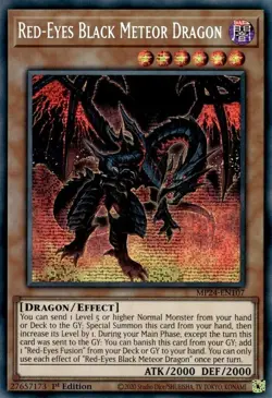 Yugioh! Red-Eyes Black Meteor Dragon - MP24-EN107 - Prismatic Secret Rare - 1st - Image 1