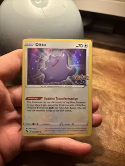 Pokemon TCG Ditto Card 053/078 2022 Pokemon Go Rare Holo NM Condition - Image 1