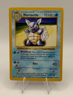 Wartortle - 42/102 - Pokemon Base Set Shadowless Card WOTC LP - Image 1