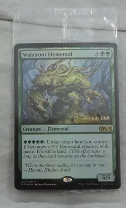 Magic The Gathering Wakeroot Elemental Foil Prerelease Card MTG CARD M20 - Image 1