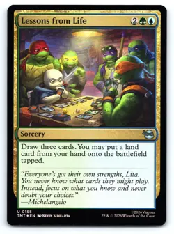 MTG Lessons from Life Foil U Teenage Mutant Ninja Turtles TMT 155 NM Magic - Image 1