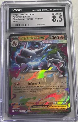 Pokemon Mega Charizard X ex 013/094 Phantasmal Flames Double Rare Holo CGC 8.5 - Image 1
