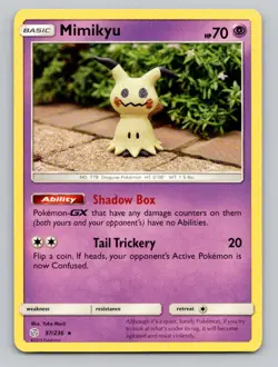 Mimikyu (97) 97/236 Rare SM - Cosmic Eclipse Pokemon - Image 1