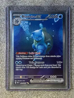 Pokemon Scarlet & Violet 151 TCG Blastoise EX 200/165 Sir Special Illustration - Image 1