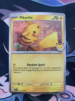 Pokemon TCG - Pikachu 051/162 (Pokemon Day 2026 stamp) Promo Card - Image 1