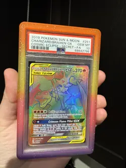 Pokemon PSA 10 Charizard & Braixen GX 251/236 Cosmic Eclipse Ultra Rare Mint - Image 1