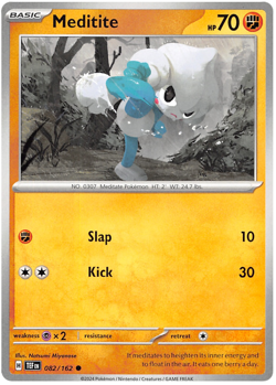 NM Pokemon Temporal Forces Meditite 082/162 - Image 3