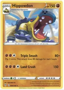 Hippowdon 094/189 Darkness Ablaze Rare Light Play Pokemon DNA GAMES - Image 1