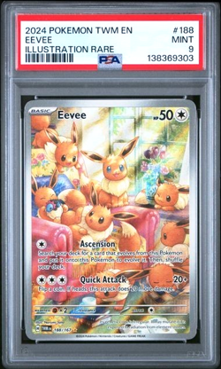 2024 Pokemon Twilight Masquerade Eevee #188 Illustration Rare PSA 9 Mint 188/167 - Image 1