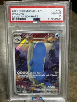 PSA 10 GEM 2025 Pokemon Journey Together Wailord Illustration Rare 162/159 - Image 1