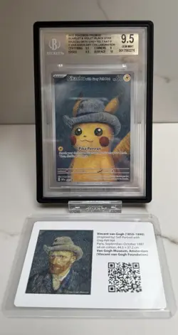 Pokemon BGS 9,5 Pikachu with Grey Felt Hat x Van Gogh #085 Promo 2023 English - Image 1