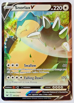 Pokemon TCG: Snorlax V Sword and Shield #141/202 MINT - Image 1