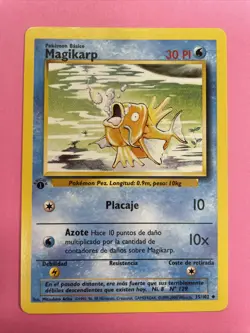 CARTES POKEMON MAGIKARP 35/102 SET DE BASE ED1 NEUF SORTIE DE BOOSTER ESPAGNE - Image 1