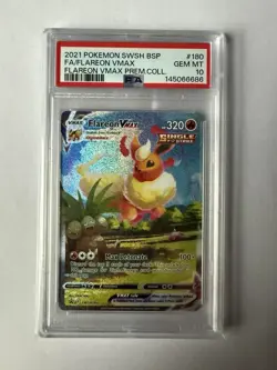 Pokemon TCG Flareon VMAX SWSH180 Promo PSA 10 Gem Mint - Image 1