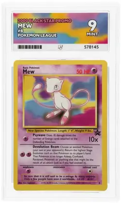 ACE 9 Mew 8 Black Star Promo 2000 Rare Pokemon Card WOTC - Mint - Image 1