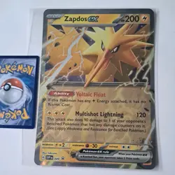 Oversized JUMBO Zapdos EX SVP 049 Black Star Holo Promo pokemon Card - Image 1