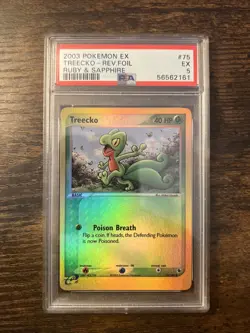 Pokemon TCG Treecko Reverse Holo Card Ruby & Sapphire Edition PSA 5 - Image 1