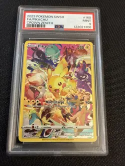 Pokemon Pikachu TCG Full Art Secret Rare Holo Card 160/159 Crown Zenith - Image 1