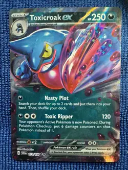 Toxicroak Ex 131/198 Pokemon Card Scarlet Violet Near Mint Holo Double Rare - Image 1