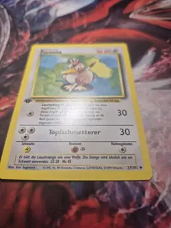 Farfetch'd Porenta 27/102 Uncommon Base Set 1st Edition GERMAN Pokemon Card LP - Image 3