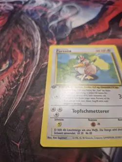 Farfetch'd Porenta 27/102 Uncommon Base Set 1st Edition GERMAN Pokemon Card LP - Image 4