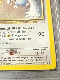 Neo Genesis Lugia Holo Rare Card #009/111 - PSA 5 - Image 5