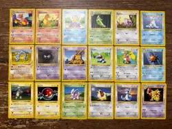 Pokemon Base Set SHADOWLESS Uncommon/Common WotC - 15 Card Lot LP/MP - Image 1