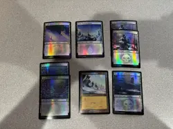 Magic: The Gathering - Foil Snow-Covered Land Lot - 7 Basic Lands & 1 Waste - Image 1