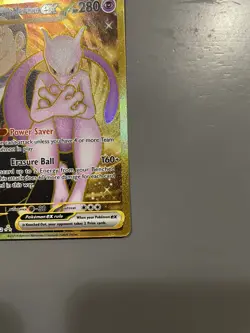 Pokemon Team Rockets Mewtwo EX Gold Full Art Holo Card 240/182 Destined Rivals - Image 3