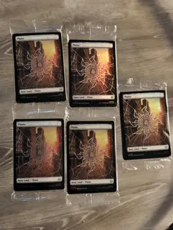 MTG Spiderman 75 FOIL Land Cards. 5x Sealed Packs - Image 1