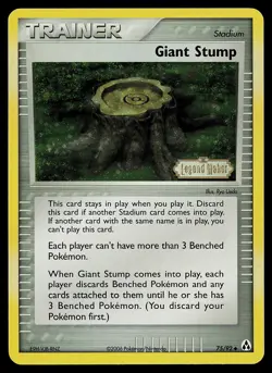 Pokemon Card - Giant Stump Legend Maker 75/92 Uncommon Reverse Holo STAMPED - Image 1