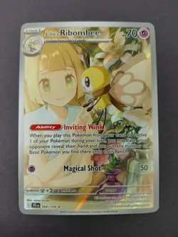Pokemon Lillie's Ribombee Illustration Rare Holo Sv09 164/159 TCG Card B - Image 1