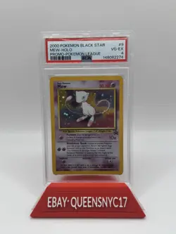 Pokemon Mew (2000) Black Star Promo #9 PSA 4 Holo Pokemon League Card - Image 1