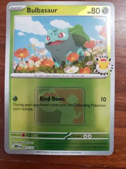 Bulbasaur 001/132 MEG 2026 Pokemon Day League Promo PLAY Stamp Pokemon Card - Image 1