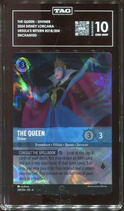Disney Lorcana The Queen Diviner Enchanted Graded Tag 10 Gem Mint #218 - Image 3