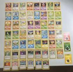 Pokemon TCG 1999 WOTC Base Set Lot of 57 Cards -- No Doubles - Image 1