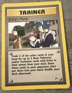 Pokemon Cards Erika's Maids 109/132 UNLIMITED Gym Heroes WOTC Uncommon NM - Image 1
