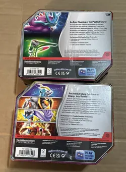 Pokemon TCG Iron Leaves EX & Iron Crown Ex New Tin SEALED Lot Of 2 - Image 2