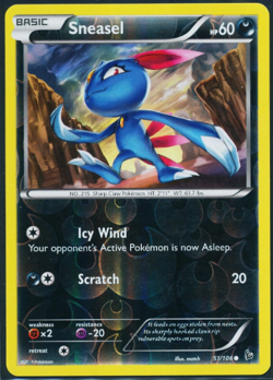 Pokemon - Sneasel - 51/106 - Reverse Holo - XY Flashfire - NM/M - Image 1