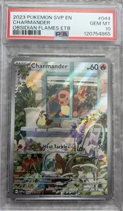 Pokemon Scarlet & Violet Obsidian Flames Charmander ETB Promo Card 044 PSA 10 - Image 1