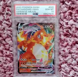 Pokemon Charizard VMAX Full Art Holo Ultra Rare 020/189 Darkness Ablaze PSA 10 - Image 1