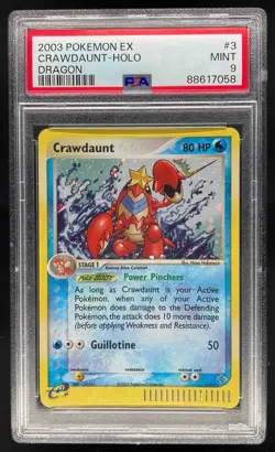 2003 Pokemon EX Dragon Crawdaunt Holo PSA 9 Mint E-Reader #3/97 - Image 1