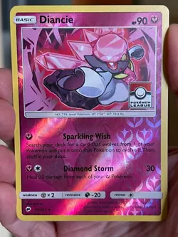 POKEMON DIANCIE 94/147 RARE REVERSE HOLO PROMO BURNING SHADOW POKEMON LEAGUE NM - Image 1