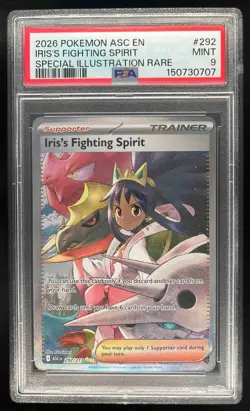 2026 Pokemon Ascended Heroes Iris's Fighting Spirit SIR #292/217 PSA 9 - Image 1