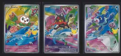 Pokemon First Partner illustration Collection Rowlet Litten Popplio Promo 30th - Image 1